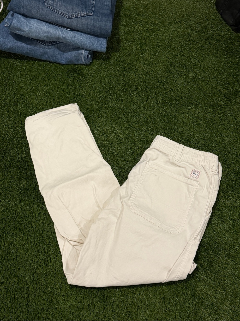 Zara Men's Cream Casual Elastic-Waist Cargo
